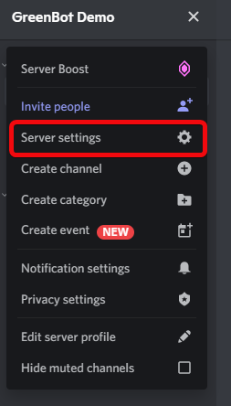 click server settings