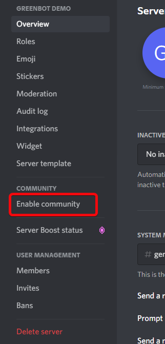 enable community button